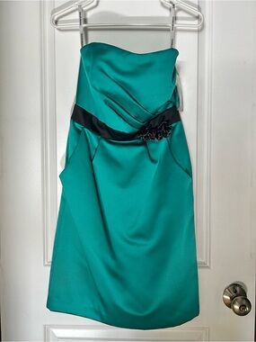 Strapless Teal Cocktail Dress